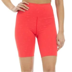Nanette Lepore 1X Bright Pink Star Print Compression Bike Shorts NWT